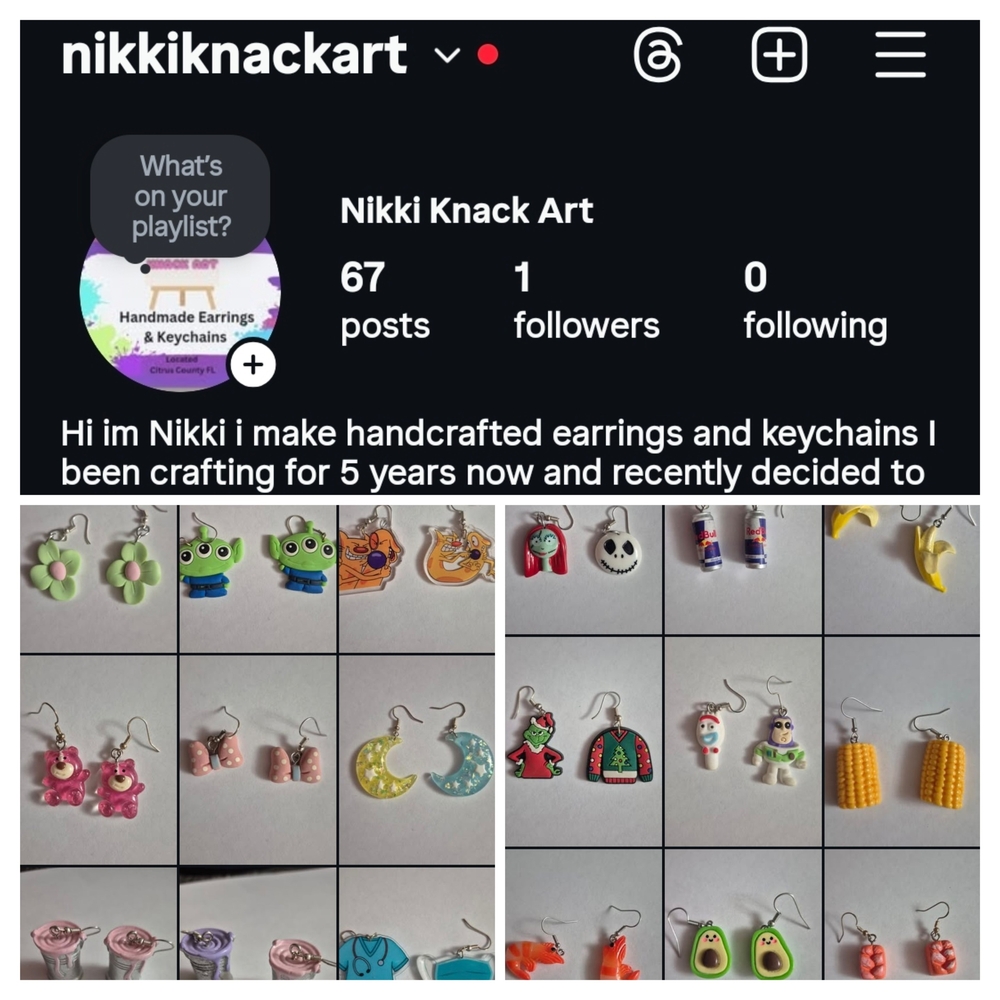 My INSTAGRAM HOME MADE EARRINGS